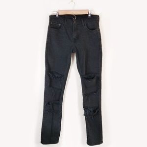 LEVIS 511 Black Distressed Skinny Jeans W30 L32